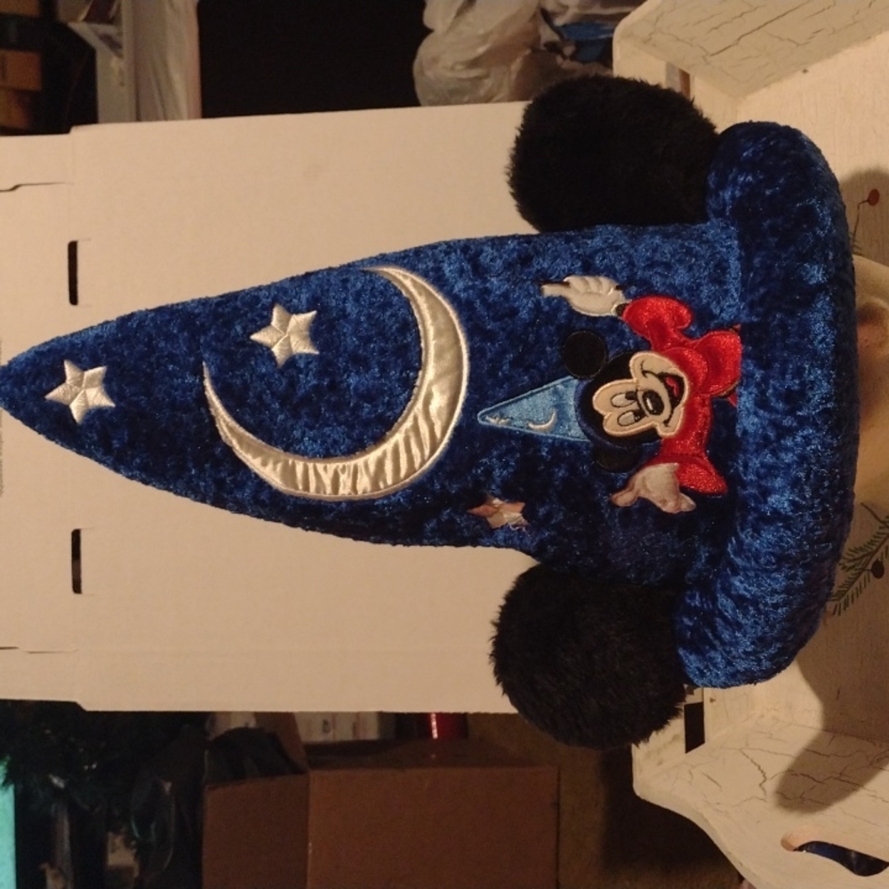 Disney Parks blue sorcerers  hat with Mickey and Mickey ears attached